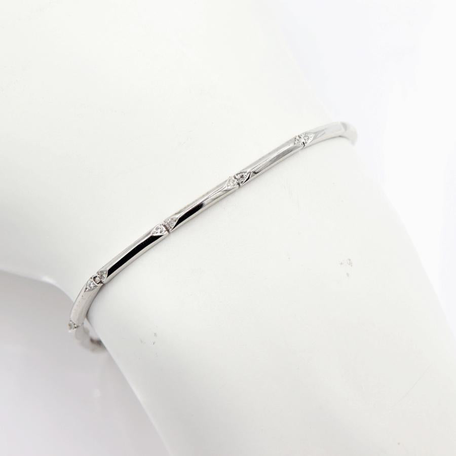 K18WGダイヤモンドブレスレット　D0.10ct　長さ16.5cm　重量6.05ｇ(石の重量含む)（中古）