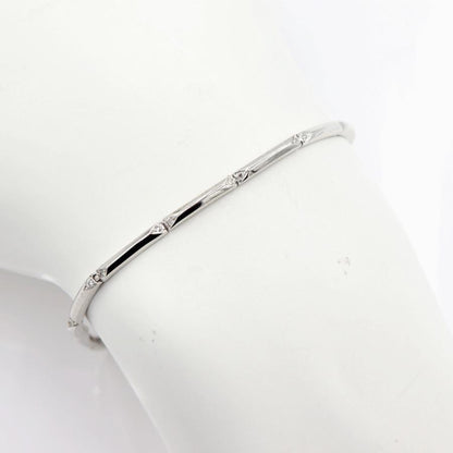 K18WGダイヤモンドブレスレット　D0.10ct　長さ16.5cm　重量6.05ｇ(石の重量含む)（中古）