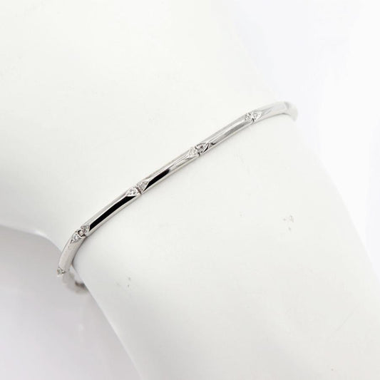 K18WGダイヤモンドブレスレット　D0.10ct　長さ16.5cm　重量6.05ｇ(石の重量含む)（中古）