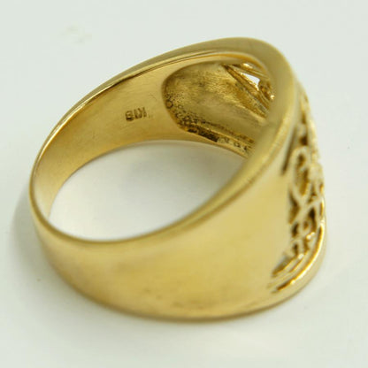 K18ファッションリング「リーフ・葉っぱ」リング15号　重量7.09g　レディース（中古）