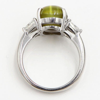 Pt900キャッツアイダイヤモンドリング　CT6.57ct　D0.337　リングサイズ12号　重量7.66ｇ(石の重量含む)　レディース（中古）