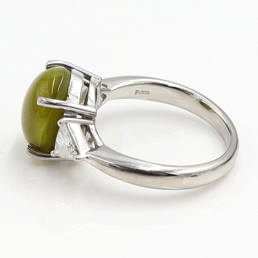 Pt900キャッツアイダイヤモンドリング　CT6.57ct　D0.337　リングサイズ12号　重量7.66ｇ(石の重量含む)　レディース（中古）