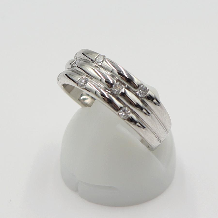 K18WGダイヤモンドリング　D0.20ct　リングサイズ15号　重量6.39ｇ(石の重量含む)(中古)