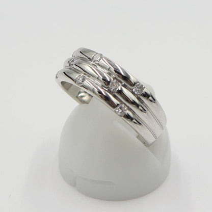 K18WGダイヤモンドリング　D0.20ct　リングサイズ15号　重量6.39ｇ(石の重量含む)(中古)