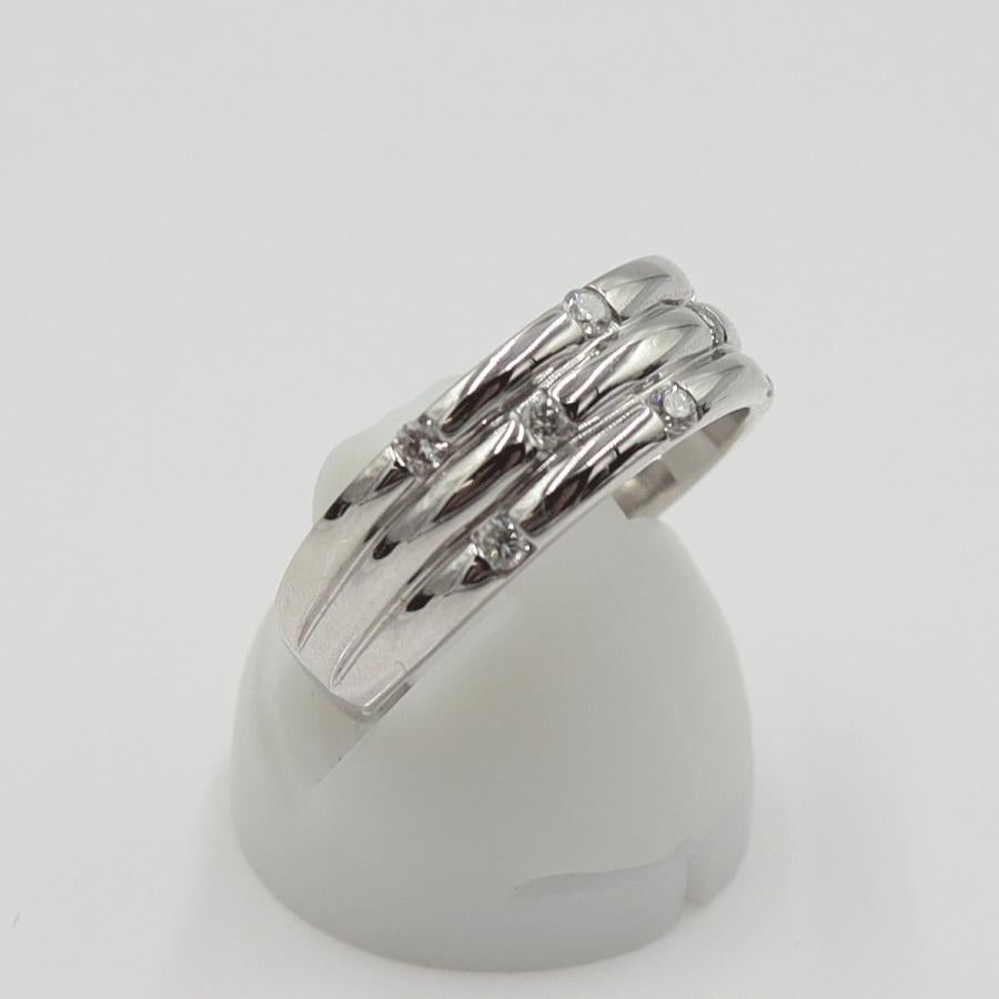 K18WGダイヤモンドリング　D0.20ct　リングサイズ15号　重量6.39ｇ(石の重量含む)(中古)