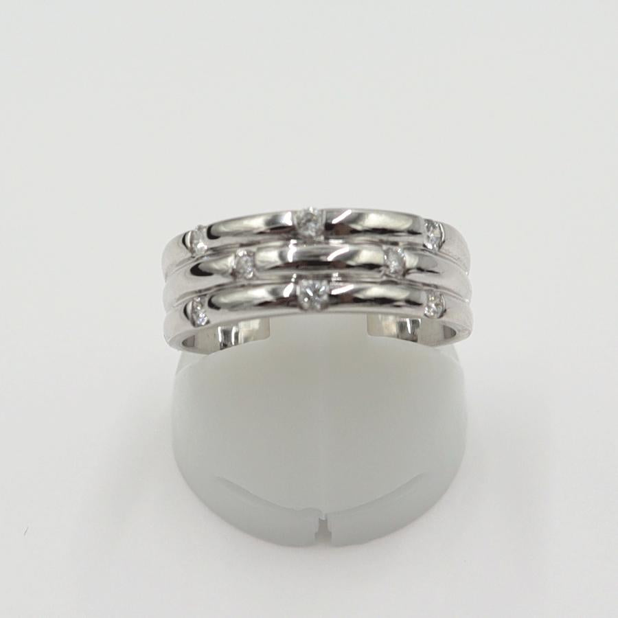 K18WGダイヤモンドリング　D0.20ct　リングサイズ15号　重量6.39ｇ(石の重量含む)(中古)