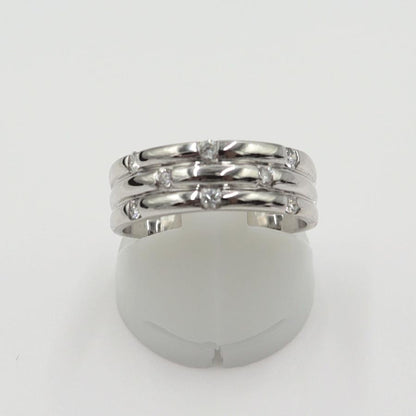 K18WGダイヤモンドリング　D0.20ct　リングサイズ15号　重量6.39ｇ(石の重量含む)(中古)