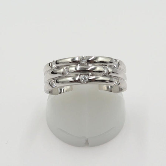 K18WGダイヤモンドリング　D0.20ct　リングサイズ15号　重量6.39ｇ(石の重量含む)(中古)