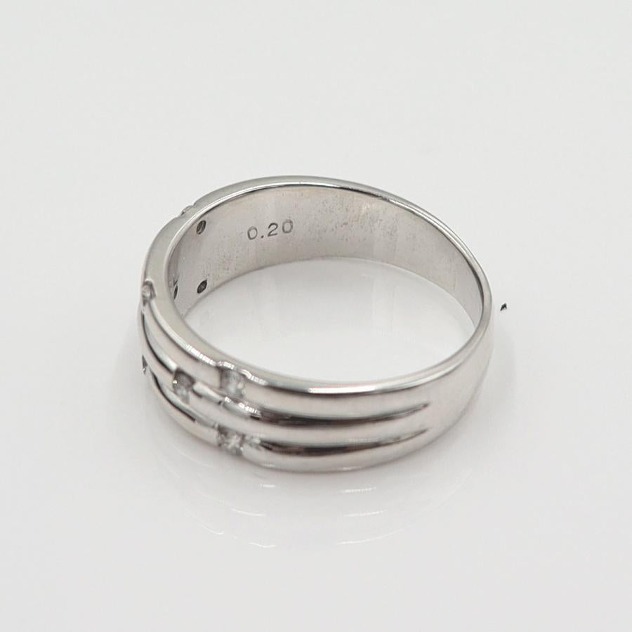K18WGダイヤモンドリング　D0.20ct　リングサイズ15号　重量6.39ｇ(石の重量含む)(中古)