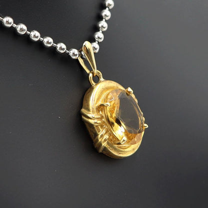 K18シトリンペンダントトップ　重量2.61ｇ(石の重量含む)　レディース(中古)