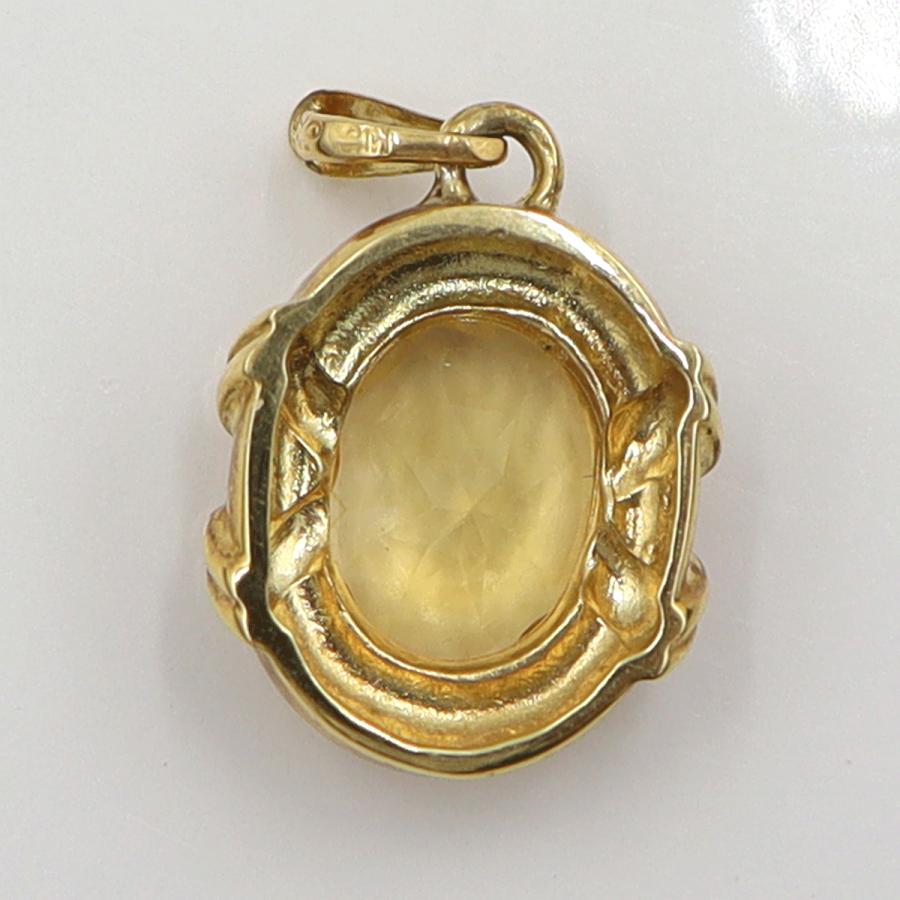 K18シトリンペンダントトップ　重量2.61ｇ(石の重量含む)　レディース(中古)