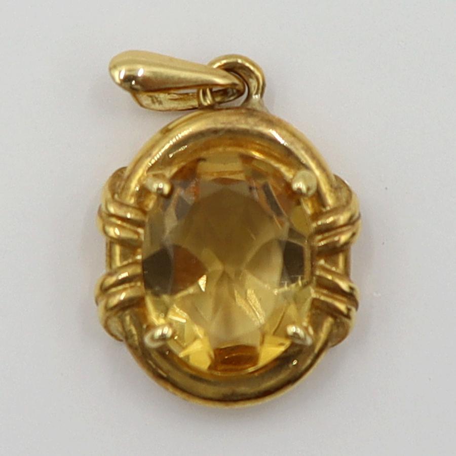 K18シトリンペンダントトップ　重量2.61ｇ(石の重量含む)　レディース(中古)