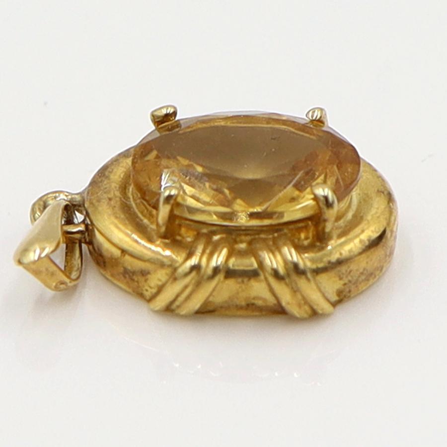 K18シトリンペンダントトップ　重量2.61ｇ(石の重量含む)　レディース(中古)