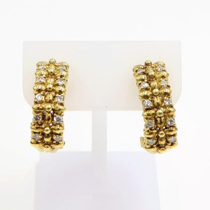 K18ダイヤモンドピアス/イヤリング(樹脂型クリップ)　D0.15ct・0.15ct　重量5.78ｇ(両耳・石の重量含む)（中古）