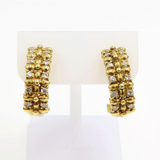 K18ダイヤモンドピアス/イヤリング(樹脂型クリップ)　D0.15ct・0.15ct　重量5.78ｇ(両耳・石の重量含む)（中古）