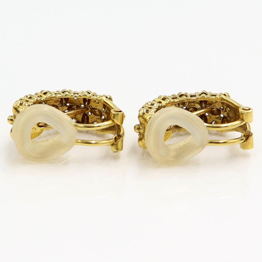 K18ダイヤモンドピアス/イヤリング(樹脂型クリップ)　D0.15ct・0.15ct　重量5.78ｇ(両耳・石の重量含む)（中古）