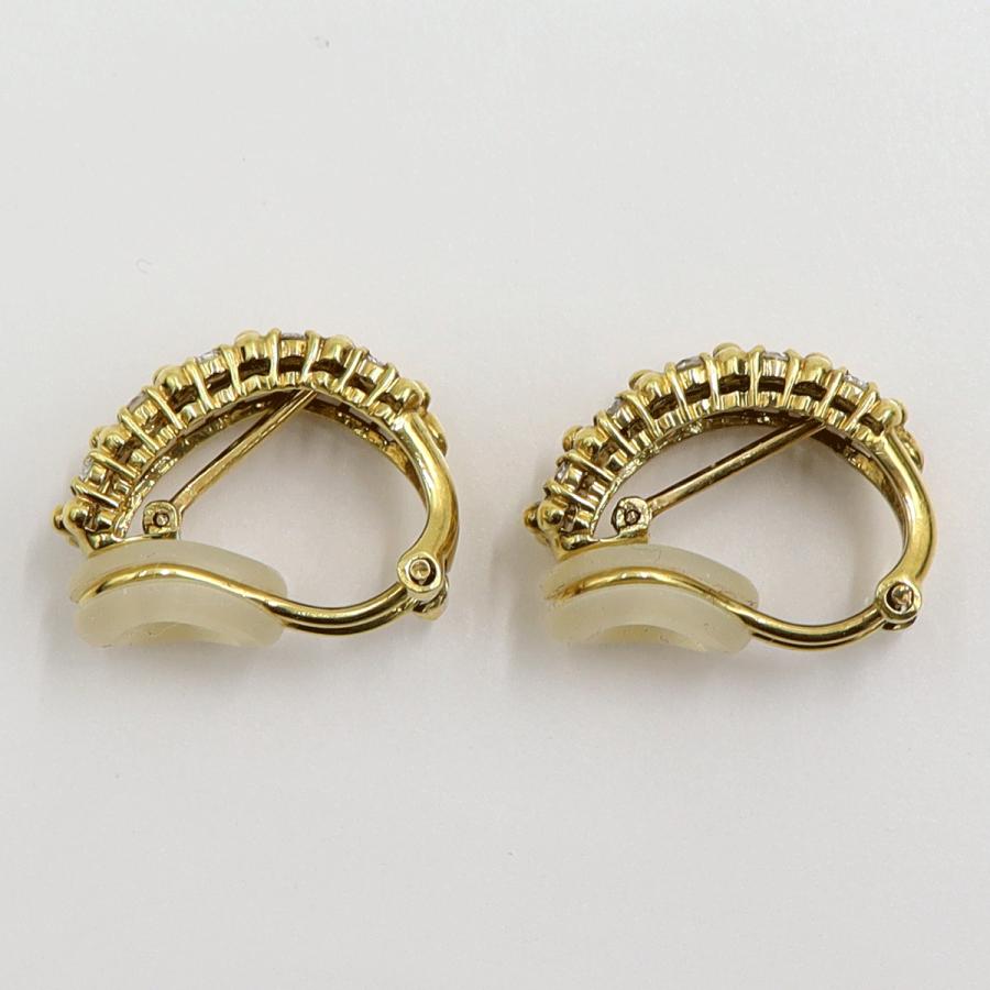 K18ダイヤモンドピアス/イヤリング(樹脂型クリップ)　D0.15ct・0.15ct　重量5.78ｇ(両耳・石の重量含む)（中古）