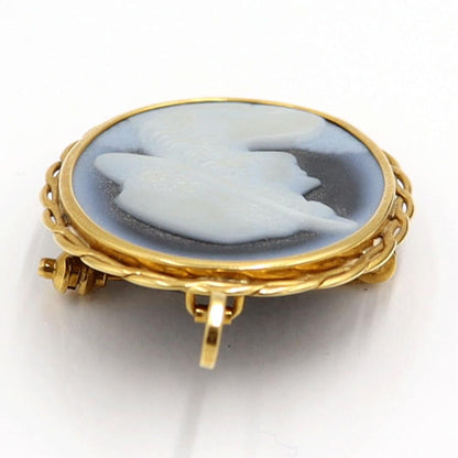 K18枠メノウカメオペンダントブローチ　重量6.24ｇ　レディース（中古）