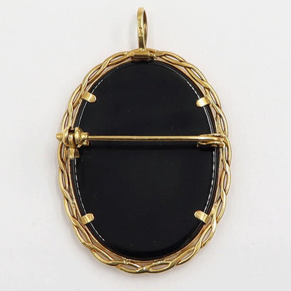 K18枠メノウカメオペンダントブローチ　重量6.24ｇ　レディース（中古）