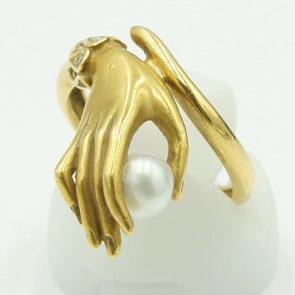 カレライカレラ（Carrera y Carrera）カレライカレラ750パールリング　「ライトハンド」　リングサイズ11号　レディース（中古）