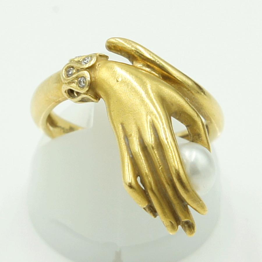 カレライカレラ（Carrera y Carrera）カレライカレラ750パールリング　「ライトハンド」　リングサイズ11号　レディース（中古）