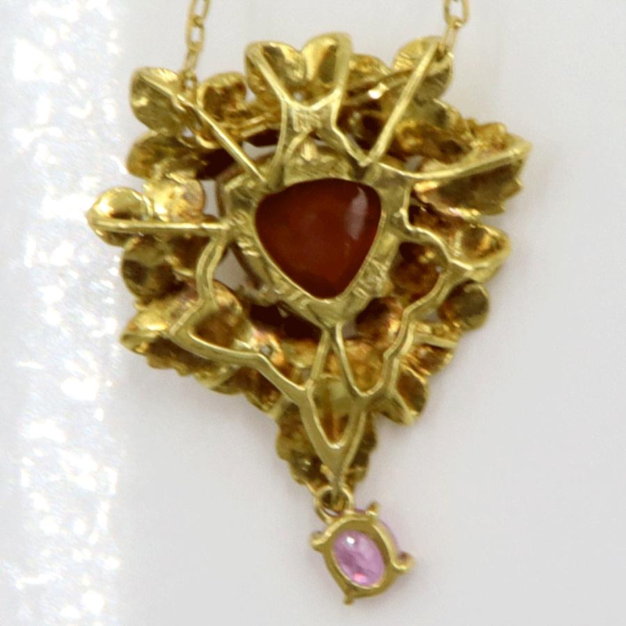 K18オパールペンダントネックレス　OP2.87ct　S0.54ct　ネックレス長さ44cm　重量9.10ｇ(石の重量含む)　レディース(中古)