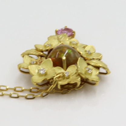 K18オパールペンダントネックレス　OP2.87ct　S0.54ct　ネックレス長さ44cm　重量9.10ｇ(石の重量含む)　レディース(中古)