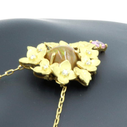 K18オパールペンダントネックレス　OP2.87ct　S0.54ct　ネックレス長さ44cm　重量9.10ｇ(石の重量含む)　レディース(中古)
