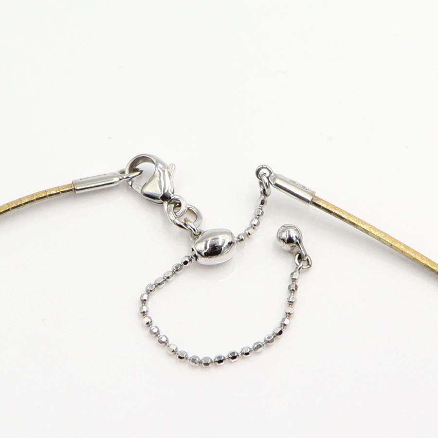 750オメガネックレス　イエロー・ホワイト　リバーシブル　ネックレス長さ39cm　重量8.64ｇ　レディース（中古）