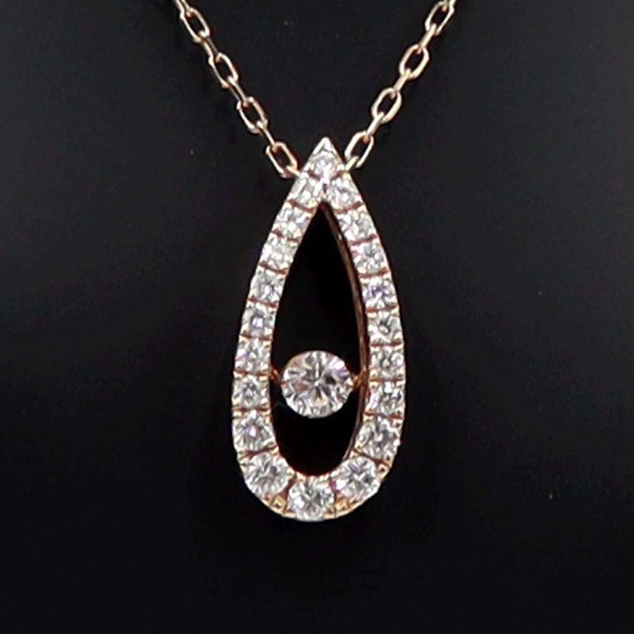 ミキモト(MIKIMOTO)K18PGダイヤペンダントネックレス　D0.53ct　ネック長さ42cm　重量4.16ｇ(石の重量含む)（中古）