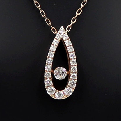 ミキモト(MIKIMOTO)K18PGダイヤペンダントネックレス　D0.53ct　ネック長さ42cm　重量4.16ｇ(石の重量含む)（中古）