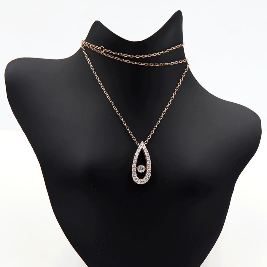 ミキモト(MIKIMOTO)K18PGダイヤペンダントネックレス　D0.53ct　ネック長さ42cm　重量4.16ｇ(石の重量含む)（中古）