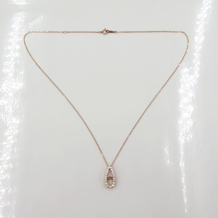 ミキモト(MIKIMOTO)K18PGダイヤペンダントネックレス　D0.53ct　ネック長さ42cm　重量4.16ｇ(石の重量含む)（中古）