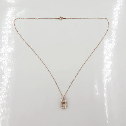 ミキモト(MIKIMOTO)K18PGダイヤペンダントネックレス　D0.53ct　ネック長さ42cm　重量4.16ｇ(石の重量含む)（中古）