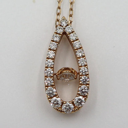 ミキモト(MIKIMOTO)K18PGダイヤペンダントネックレス　D0.53ct　ネック長さ42cm　重量4.16ｇ(石の重量含む)（中古）