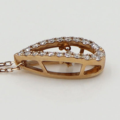 ミキモト(MIKIMOTO)K18PGダイヤペンダントネックレス　D0.53ct　ネック長さ42cm　重量4.16ｇ(石の重量含む)（中古）