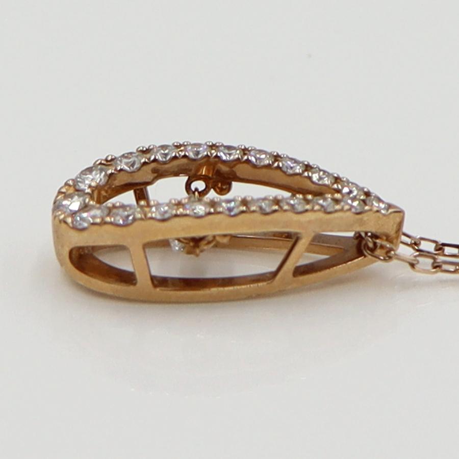 ミキモト(MIKIMOTO)K18PGダイヤペンダントネックレス　D0.53ct　ネック長さ42cm　重量4.16ｇ(石の重量含む)（中古）