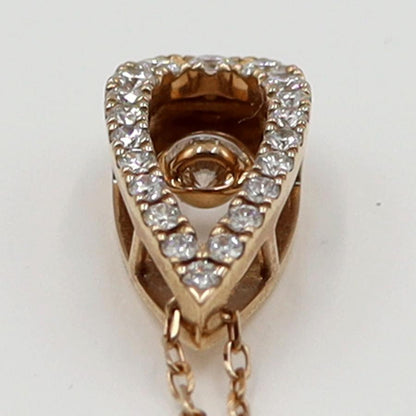 ミキモト(MIKIMOTO)K18PGダイヤペンダントネックレス　D0.53ct　ネック長さ42cm　重量4.16ｇ(石の重量含む)（中古）