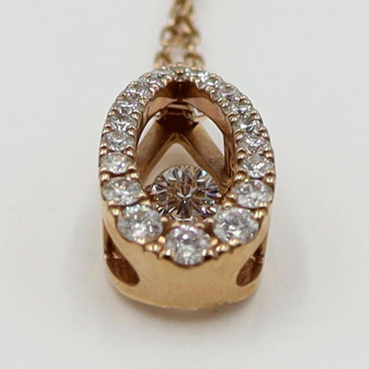 ミキモト(MIKIMOTO)K18PGダイヤペンダントネックレス　D0.53ct　ネック長さ42cm　重量4.16ｇ(石の重量含む)（中古）