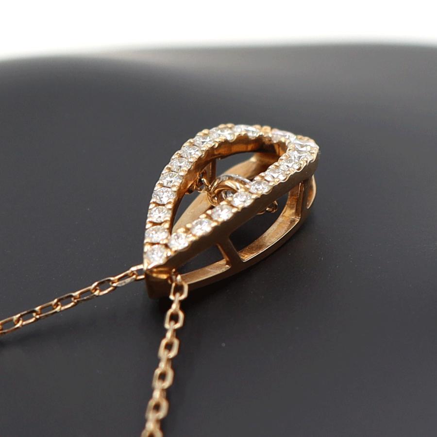 ミキモト(MIKIMOTO)K18PGダイヤペンダントネックレス　D0.53ct　ネック長さ42cm　重量4.16ｇ(石の重量含む)（中古）