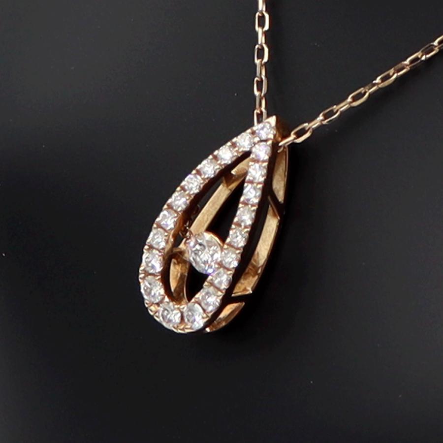 ミキモト(MIKIMOTO)K18PGダイヤペンダントネックレス　D0.53ct　ネック長さ42cm　重量4.16ｇ(石の重量含む)（中古）