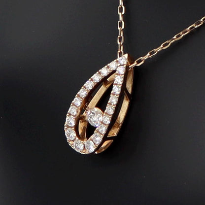 ミキモト(MIKIMOTO)K18PGダイヤペンダントネックレス　D0.53ct　ネック長さ42cm　重量4.16ｇ(石の重量含む)（中古）