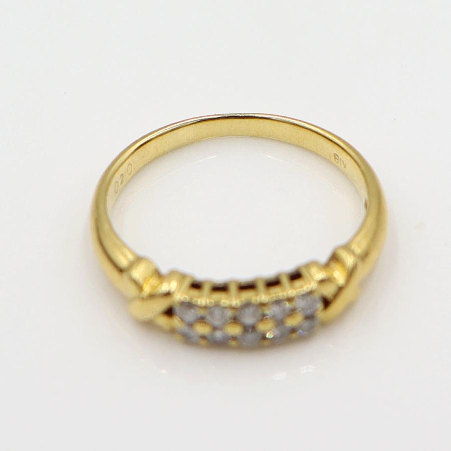 K18ダイヤモンドリング　D0.20ct　サイズ11号　重量2.65ｇ(石の重量含む)　(中古)
