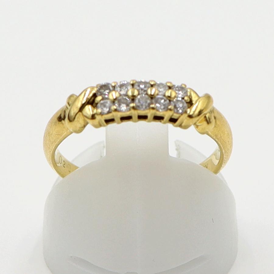 K18ダイヤモンドリング　D0.20ct　サイズ11号　重量2.65ｇ(石の重量含む)　(中古)