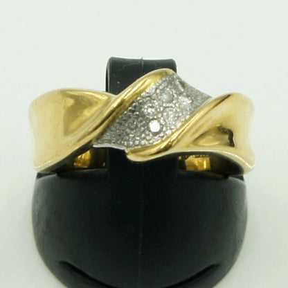 K18/Pt850ダイヤモンドリング　D0.07ct　リングサイズ13号　重量6.03ｇ(石の重量含む)（中古）