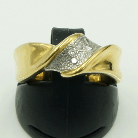 K18/Pt850ダイヤモンドリング　D0.07ct　リングサイズ13号　重量6.03ｇ(石の重量含む)（中古）