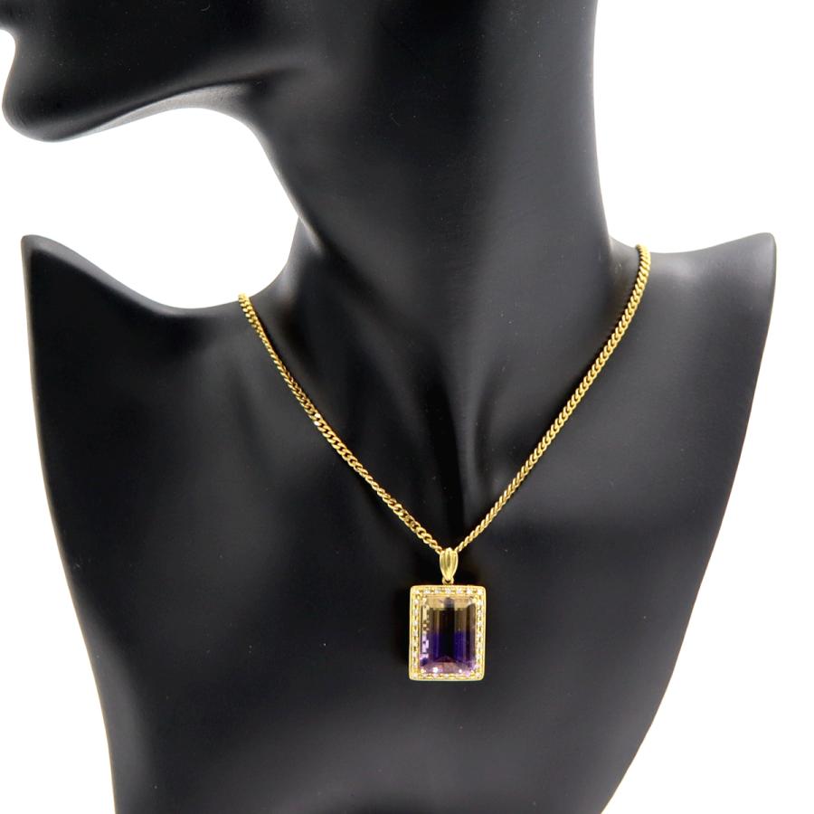 K18アメジストペンダントネックレス　A15.13ct　D0.27ct　ネックレス長さ約44cm　重量19.68ｇ(石の重量含む) レディース（中古）
