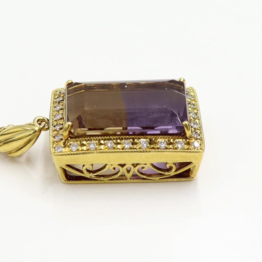 K18アメジストペンダントネックレス　A15.13ct　D0.27ct　ネックレス長さ約44cm　重量19.68ｇ(石の重量含む) レディース（中古）