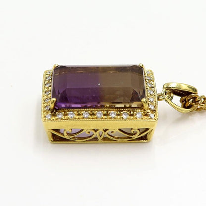 K18アメジストペンダントネックレス　A15.13ct　D0.27ct　ネックレス長さ約44cm　重量19.68ｇ(石の重量含む) レディース（中古）