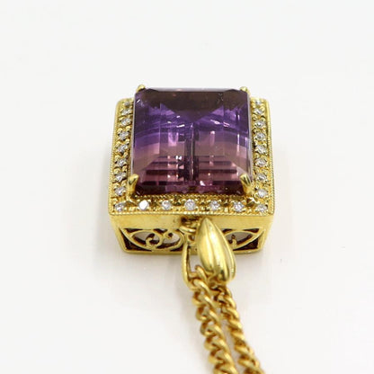 K18アメジストペンダントネックレス　A15.13ct　D0.27ct　ネックレス長さ約44cm　重量19.68ｇ(石の重量含む) レディース（中古）